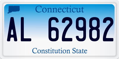 CT license plate AL62982