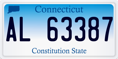 CT license plate AL63387