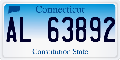 CT license plate AL63892
