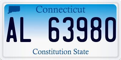 CT license plate AL63980