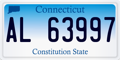 CT license plate AL63997