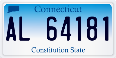 CT license plate AL64181