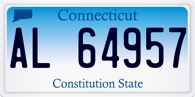 CT license plate AL64957