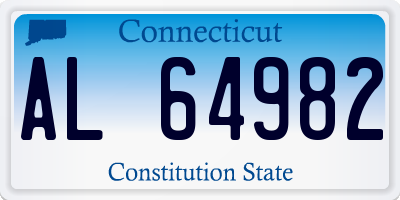 CT license plate AL64982