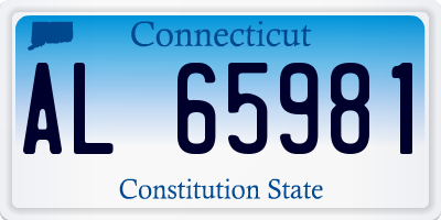 CT license plate AL65981