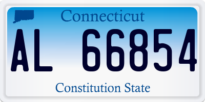 CT license plate AL66854