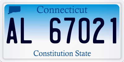 CT license plate AL67021
