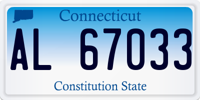 CT license plate AL67033