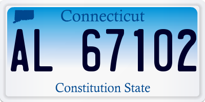 CT license plate AL67102