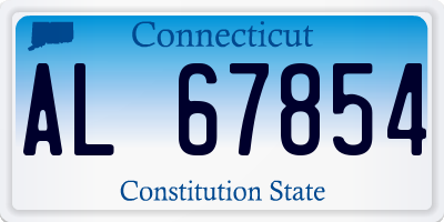 CT license plate AL67854