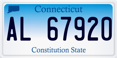 CT license plate AL67920