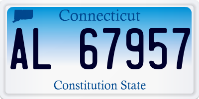 CT license plate AL67957