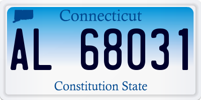 CT license plate AL68031