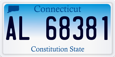 CT license plate AL68381