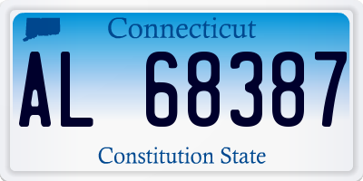 CT license plate AL68387