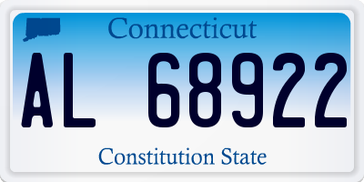 CT license plate AL68922