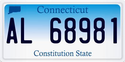 CT license plate AL68981
