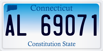 CT license plate AL69071