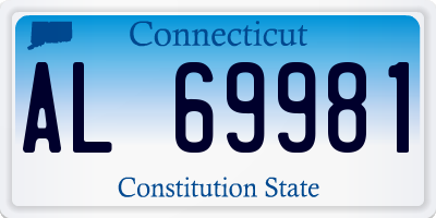 CT license plate AL69981