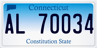 CT license plate AL70034