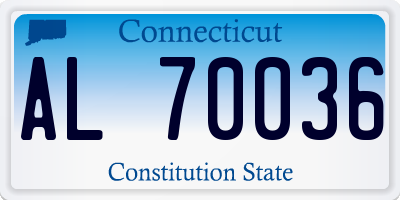 CT license plate AL70036
