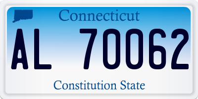 CT license plate AL70062