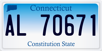 CT license plate AL70671