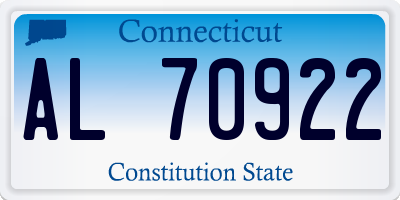 CT license plate AL70922