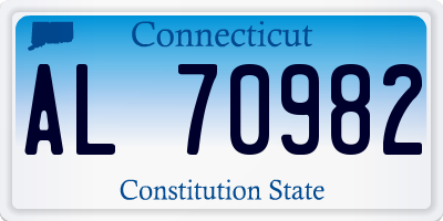 CT license plate AL70982