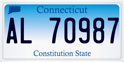 CT license plate AL70987
