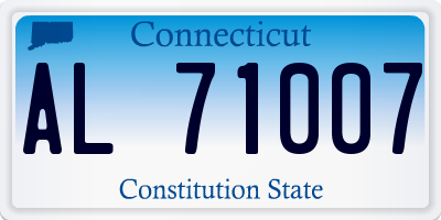 CT license plate AL71007