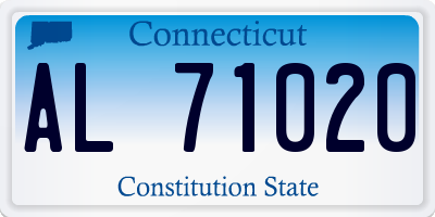 CT license plate AL71020