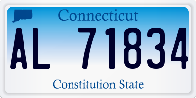 CT license plate AL71834