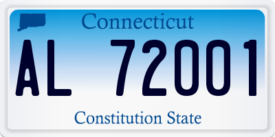 CT license plate AL72001