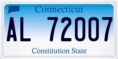CT license plate AL72007