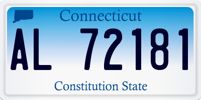 CT license plate AL72181