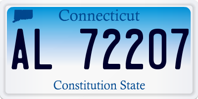 CT license plate AL72207