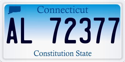 CT license plate AL72377