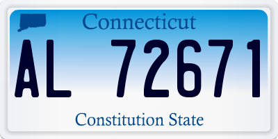 CT license plate AL72671