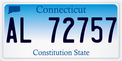 CT license plate AL72757