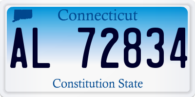 CT license plate AL72834