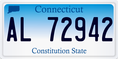 CT license plate AL72942