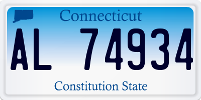CT license plate AL74934