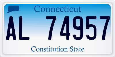 CT license plate AL74957