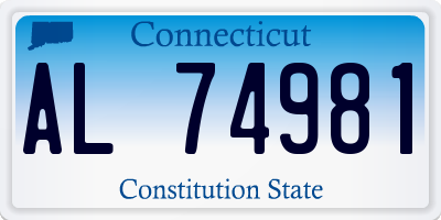 CT license plate AL74981