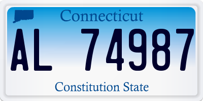 CT license plate AL74987