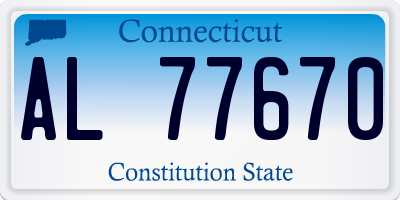 CT license plate AL77670