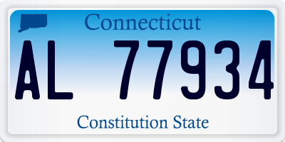 CT license plate AL77934