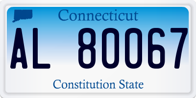CT license plate AL80067