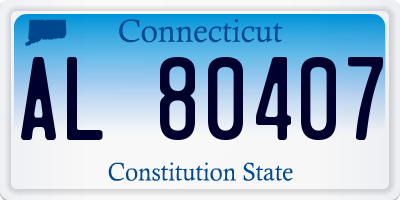 CT license plate AL80407